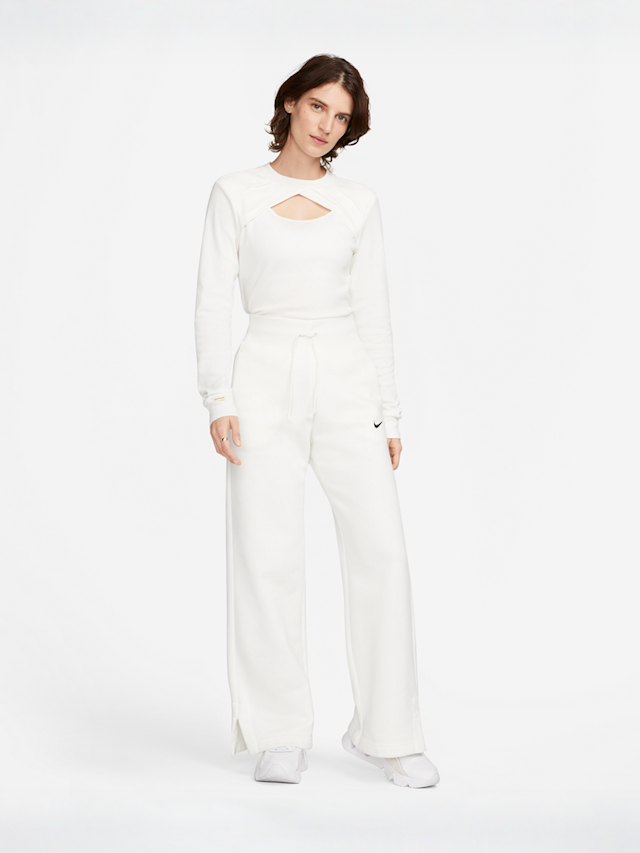 Nike, Sportswear Cut Out Long-Sleeve Top, wit, Afbeelding 6 van 6