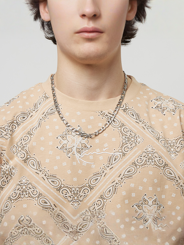Karl Kani, Small Signature Paisley Tee, beige, Afbeelding 3 van 4