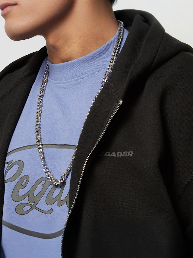 Pegador, Colne Logo Oversized Sweat Jacket Vintage, czarny, Obraz 3 z 5