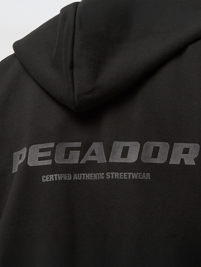 Pegador, Colne Logo Oversized Sweat Jacket Vintage, black, Image 4 of 5