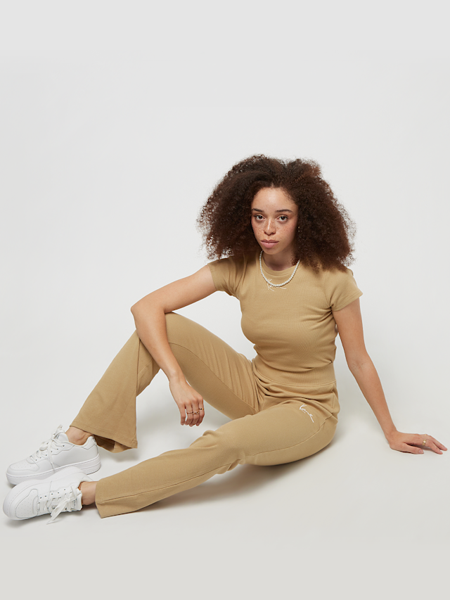 Karl Kani, Small Signature Flared Rib Leggings, beige, Afbeelding 4 van 4