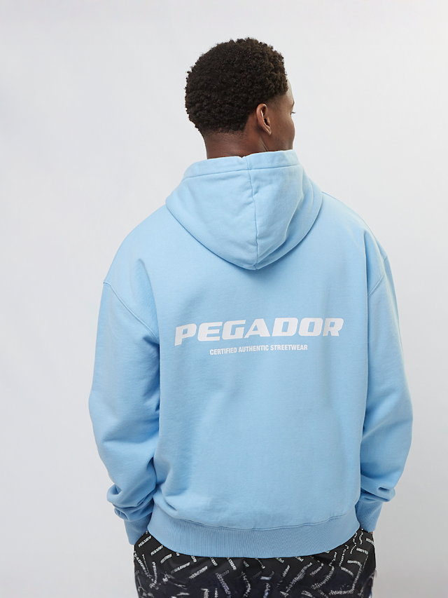 Pegador, Colne Logo Oversized Sweat Jacket Vintage Light Rough Grey, blue, Image 2 of 5