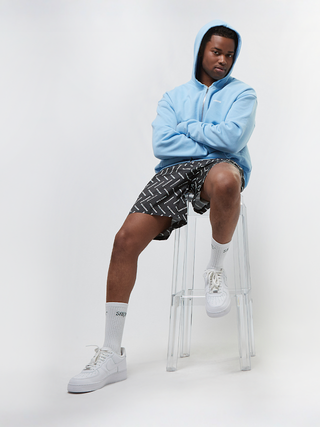 Pegador, Colne Logo Oversized Sweat Jacket Vintage Light Rough Grey, blue, Image 5 of 5