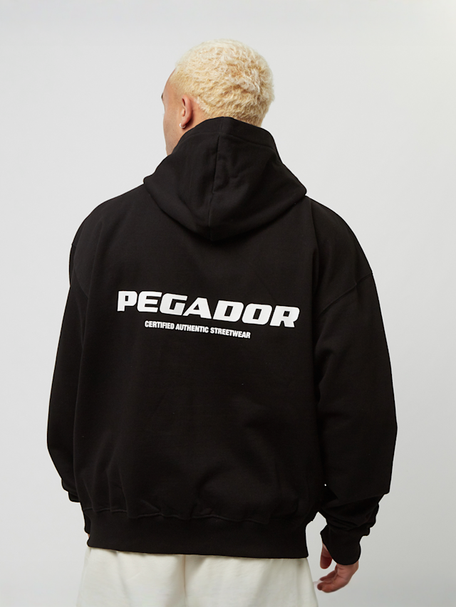 Pegador, Colne Logo Oversized Sweat Jacket, zwart, Afbeelding 3 van 5