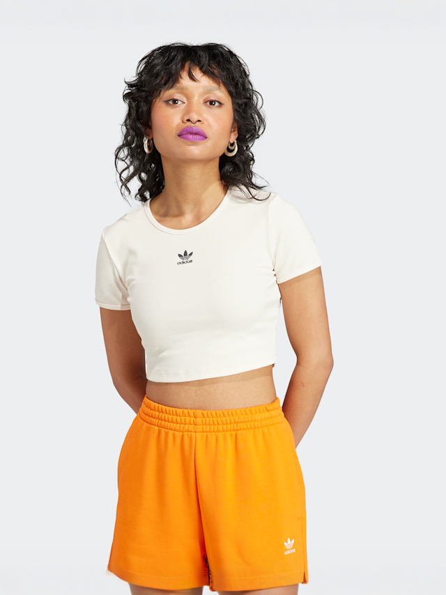 adidas Originals, Essentials Rib T-Shirt, white, Image 1 of 5