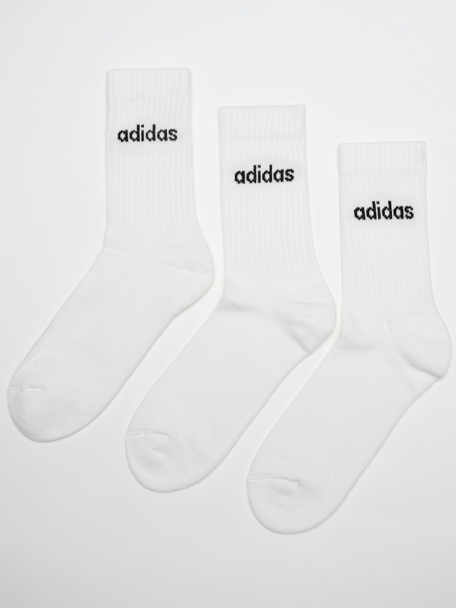 adidas Originals, Cushion Linear Crew Sokken (3 Pack), wit, Afbeelding 1 van 2