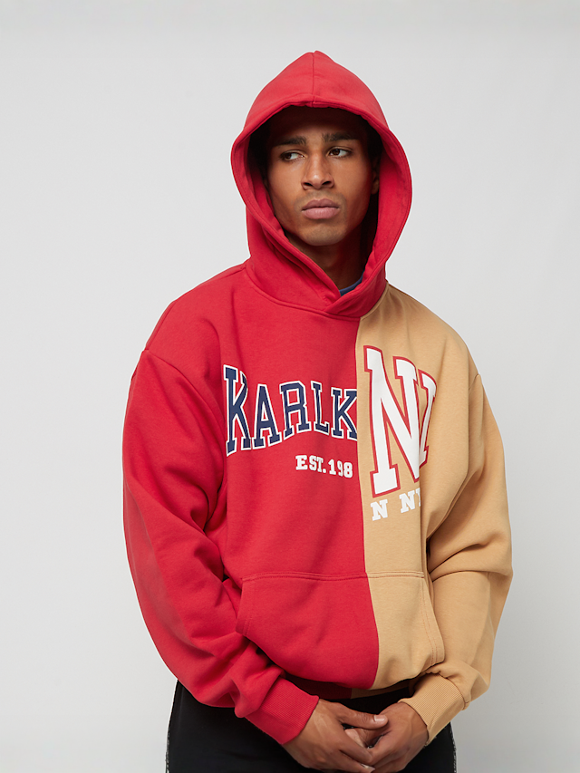Karl Kani, Woven Retro Split Oversized Hoodie, rood, Afbeelding 1 van 4