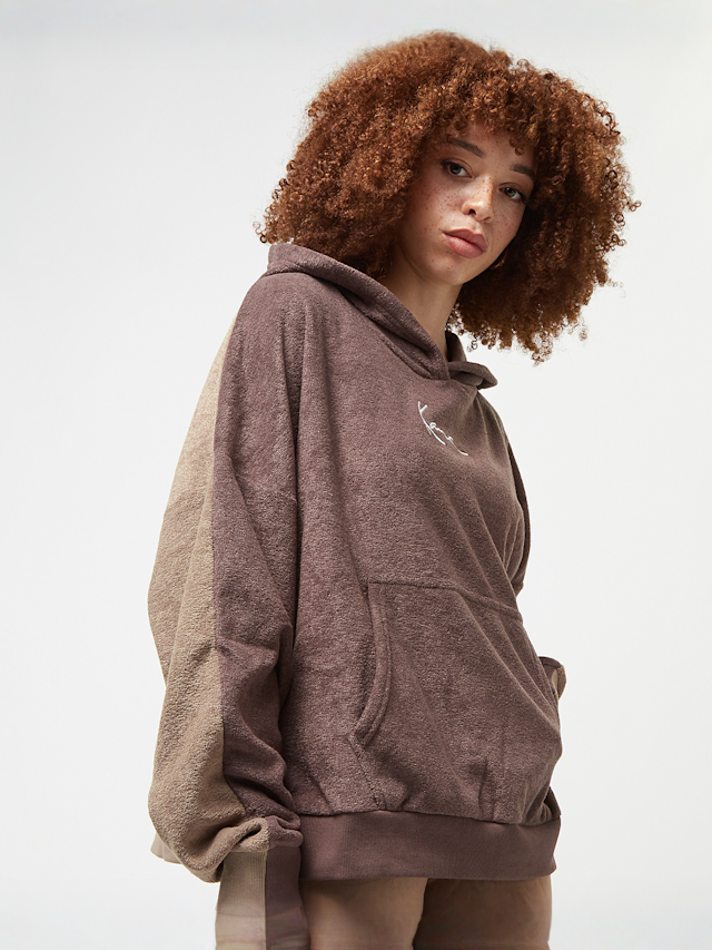 Karl Kani, Small Signature Block OS Toweling Hoodie, bruin, Afbeelding 1 van 5