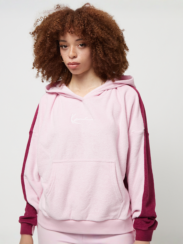 Karl Kani, Small Signature Block Oversized Toweling Hoodie, lichtroze, Afbeelding 1 van 4