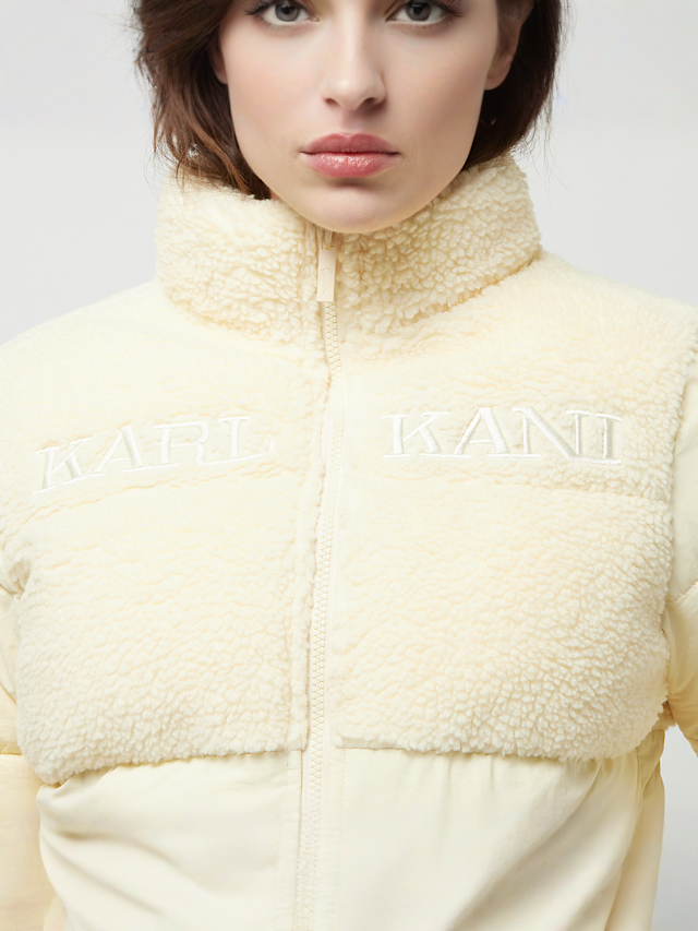 Karl Kani, Retro Teddy Puffer Jacket, beige, Image 3 of 4
