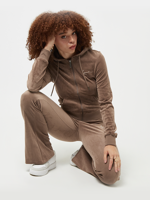 Karl Kani, Small Signature Flared Velvet Pants, brązowy, Obraz 4 z 5