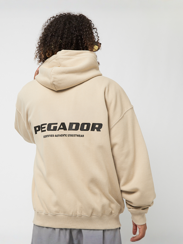 Pegador, Colne Logo Oversized Sweat Jacket, beige, Afbeelding 1 van 4