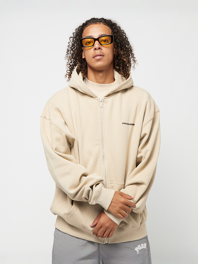 Pegador, Colne Logo Oversized Sweat Jacket, beige, Afbeelding 2 van 4