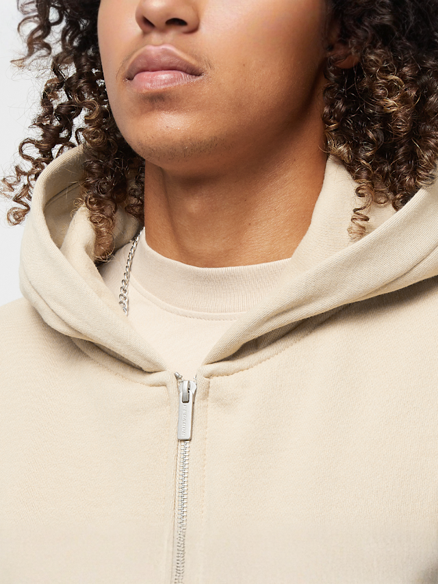 Pegador, Colne Logo Oversized Sweat Jacket, beige, Afbeelding 3 van 4