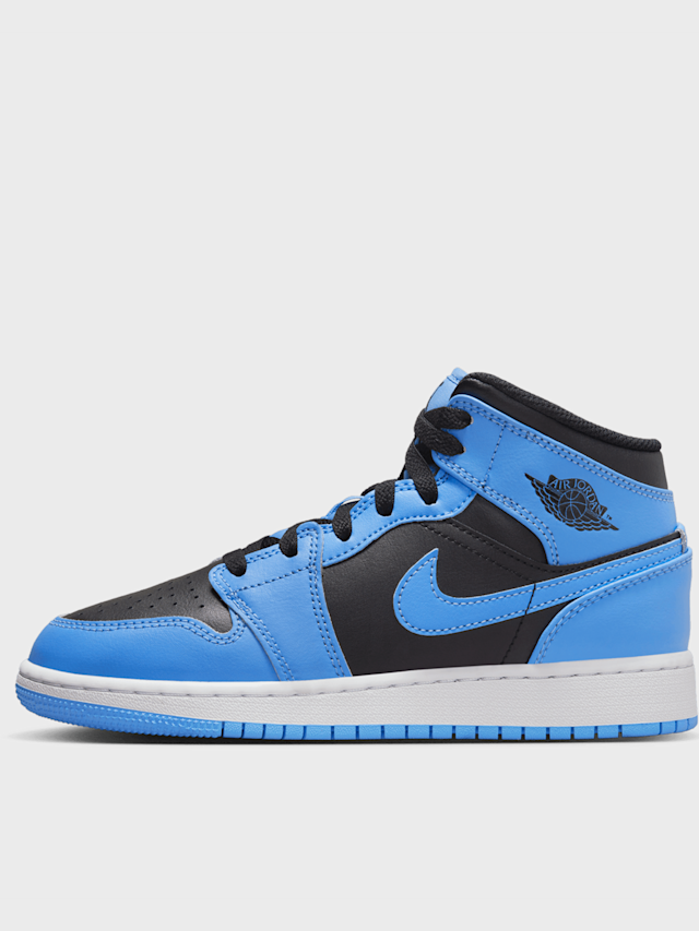 Jordan, Air Jordan 1 Mid Big Kids' Shoes (GS), blue, Image 1 of 8
