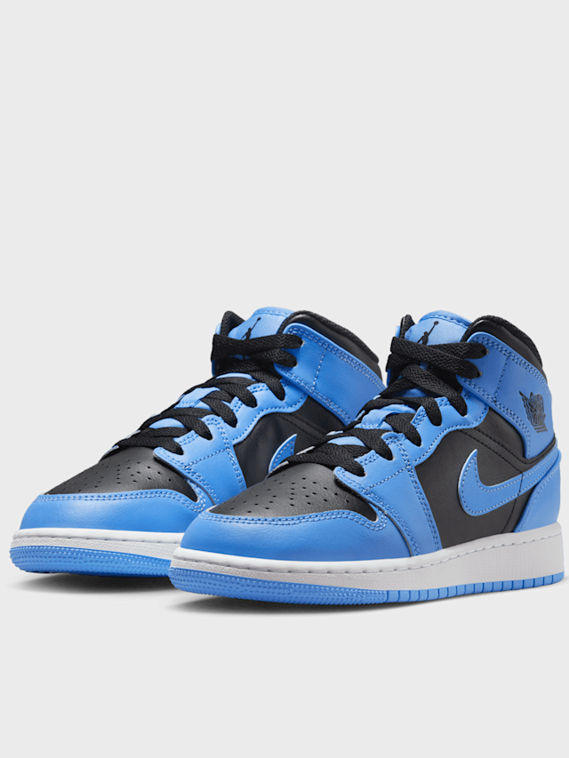 Jordan, Air Jordan 1 Mid Big Kids' Shoes (GS), blue, Image 4 of 8