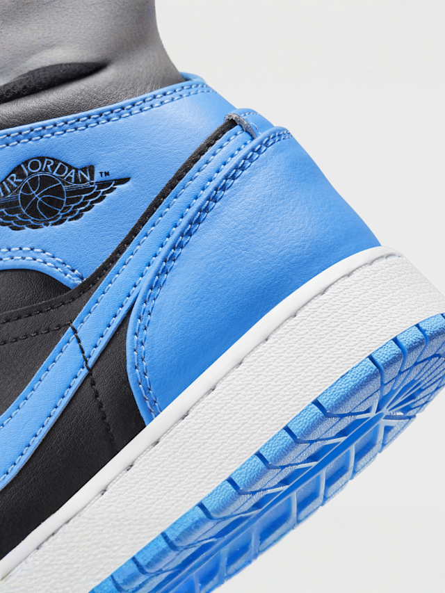 Jordan, Air Jordan 1 Mid Big Kids' Shoes (GS), blue, Image 8 of 8