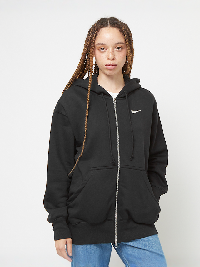Nike, Sportswear Phoenix Fleece Oversized Full-Zip Hoodie, black, Image 1 of 4