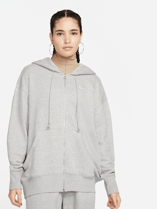 Nike, Sportswear Phoenix Fleece Oversized Full-Zip Hoodie, grey, Image 1 of 9