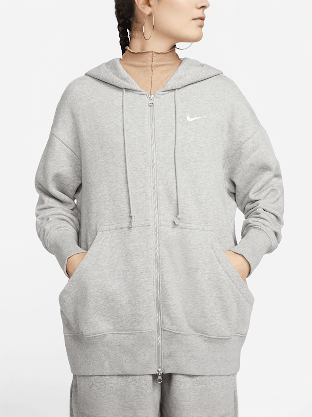 Nike, Sportswear Phoenix Fleece Oversized Full-Zip Hoodie, grey, Image 4 of 9