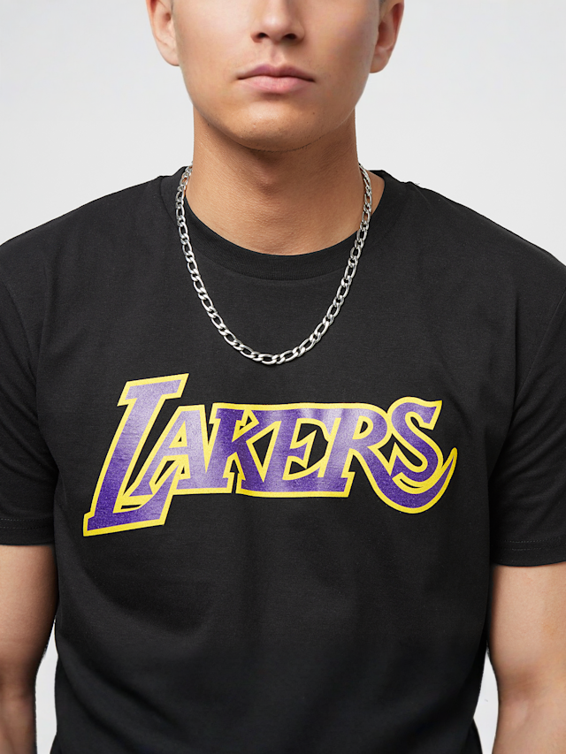 Mitchell & Ness, NBA Team Logo Tee Los Angeles Lakers, black, Image 3 of 5