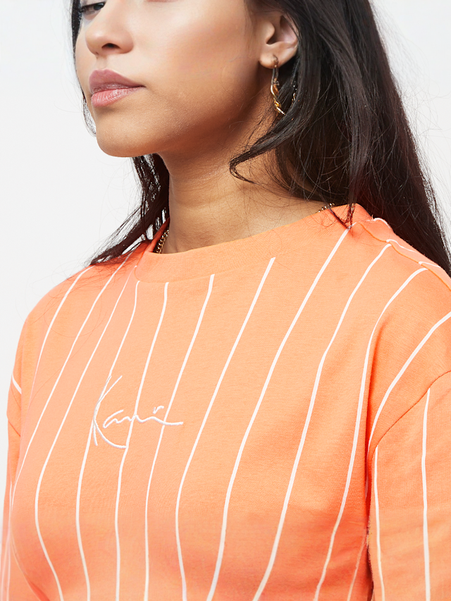 Karl Kani, Small Signature Pinstripe Oversized Tee, orange, Image 3 of 4