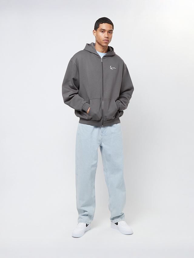 Karl Kani, Chest Signature Essential Zip Hoodie, grey, Image 4 of 5