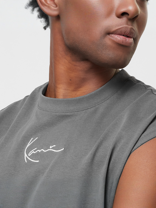 Karl Kani, Small Signature Essential Sleeveless Tee, grey, Image 3 of 4