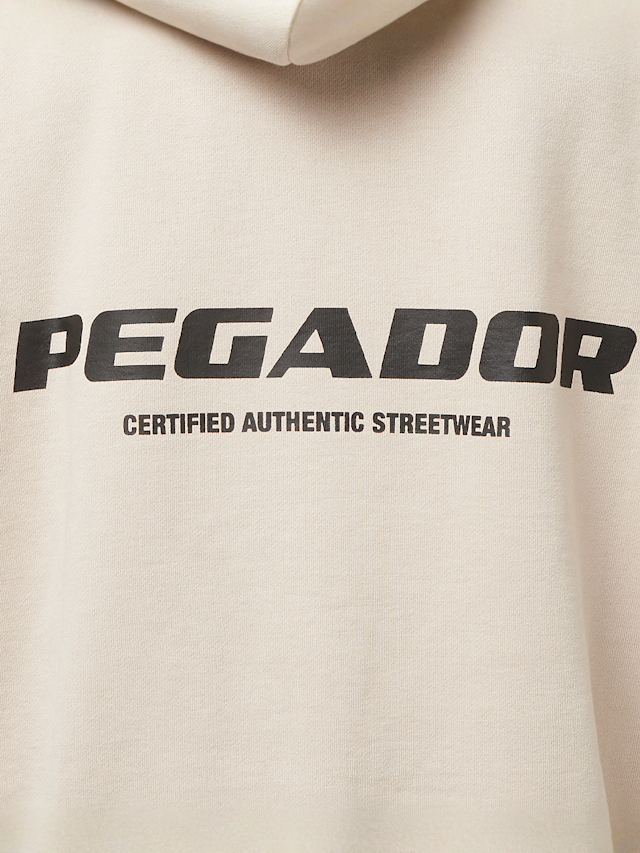 Pegador, Colne Logo Oversized Hoodie, white, Image 4 of 5