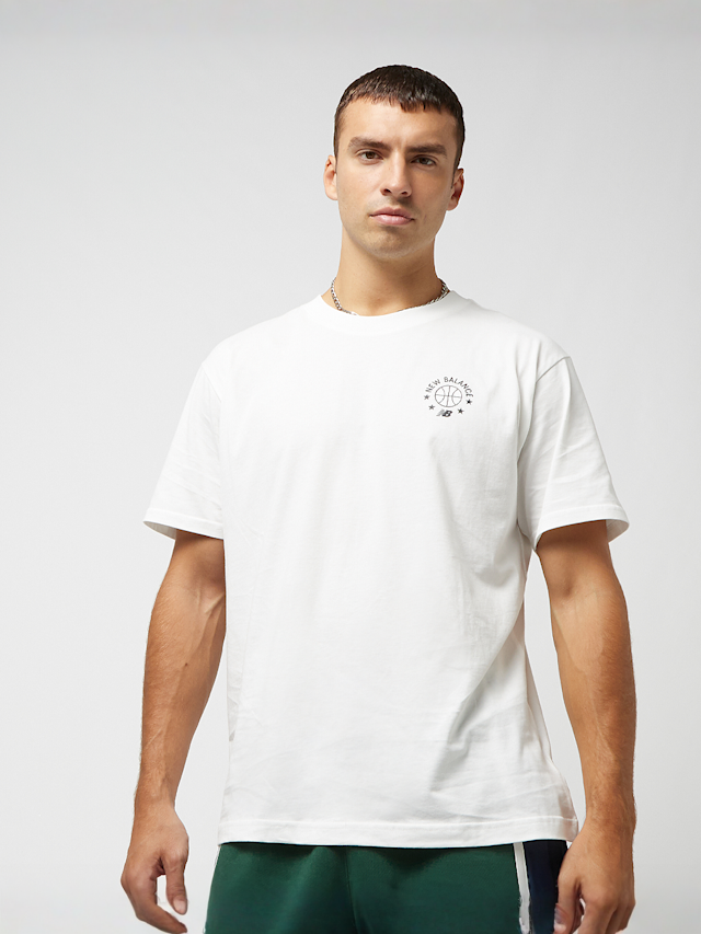 New Balance, Hoops Essentials T-Shirt, wit, Afbeelding 2 van 5