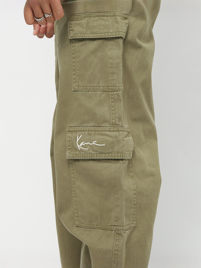 Karl Kani, Small Signature Washed Cargo Pants, green, Image 4 of 7