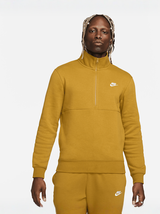 Nike, Sportswear Club Half-Zip Pullover, yellow, Image 1 of 6
