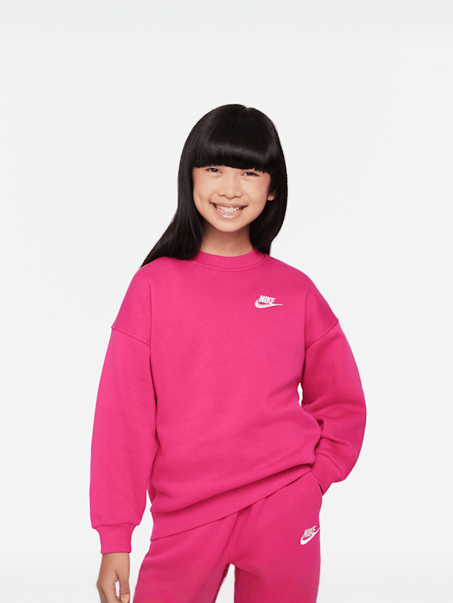 Nike, Sportswear Club Fleece Oversized Crew, Pink, Image 1 of 4