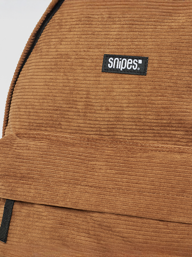 SNIPES, Woven Label Basic Logo Corduroy Backpack, grijs, Afbeelding 4 van 5