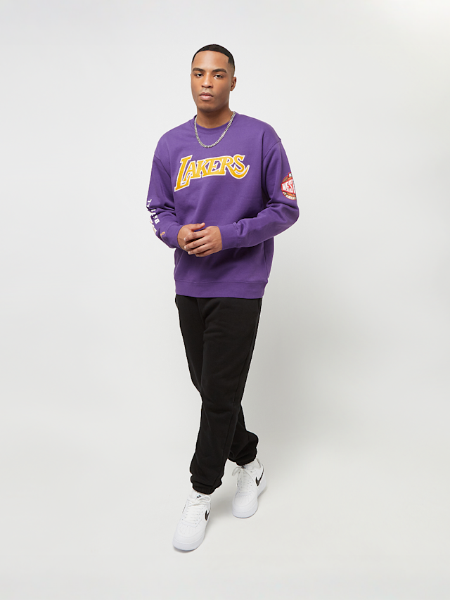 Mitchell & Ness, NBA There and Back Fleece Crew Los Angeles Lakers, purple, Image 7 of 7