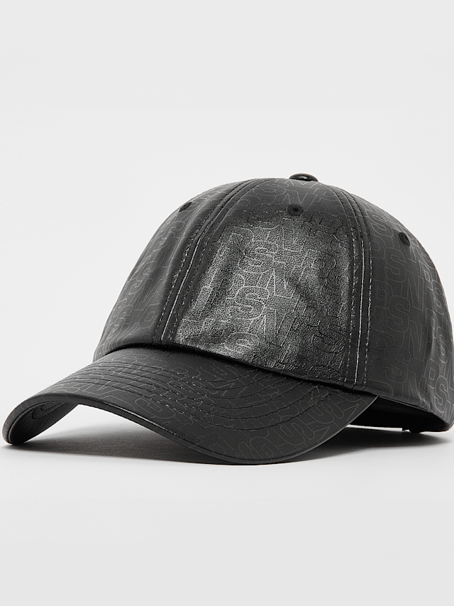 SNIPES, Printed Fake Leather Pattern Baseball Cap, black, Image 1 of 5