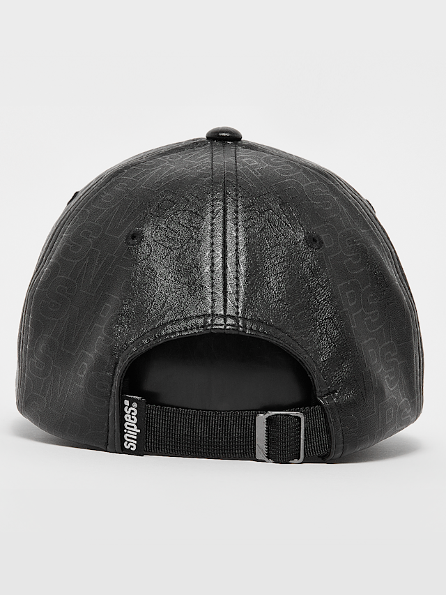 SNIPES, Printed Fake Leather Pattern Baseball Cap, black, Image 2 of 5
