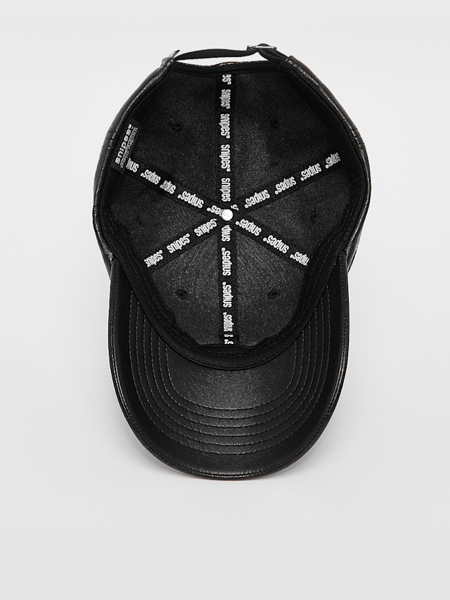 SNIPES, Printed Fake Leather Pattern Baseball Cap, black, Image 3 of 5