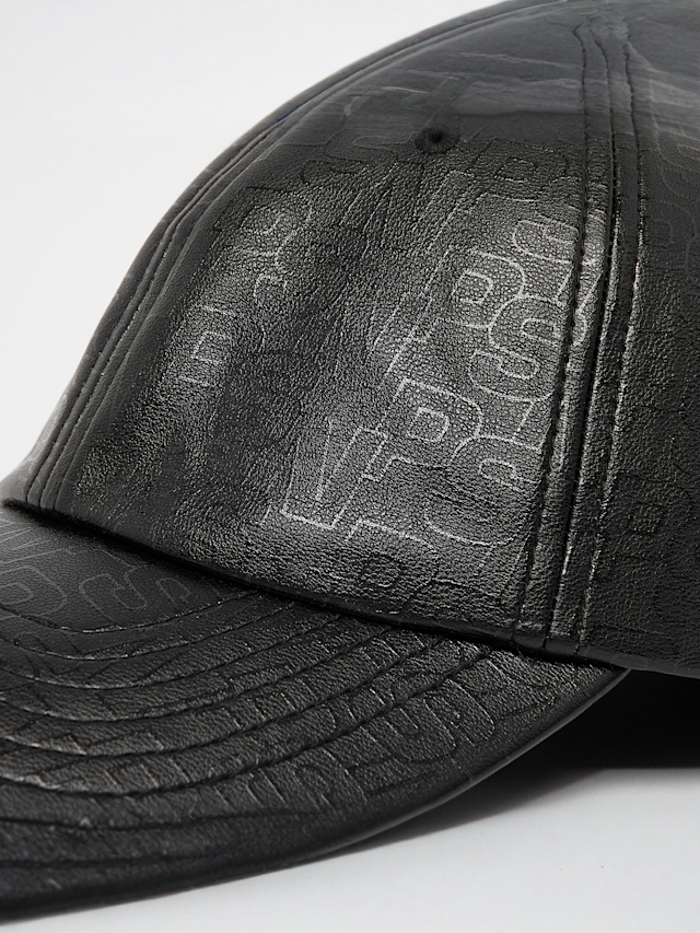 SNIPES, Printed Fake Leather Pattern Baseball Cap, black, Image 4 of 5
