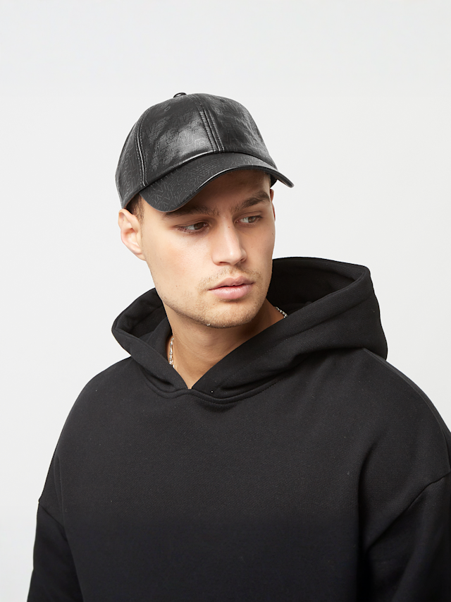 SNIPES, Printed Fake Leather Pattern Baseball Cap, black, Image 5 of 5