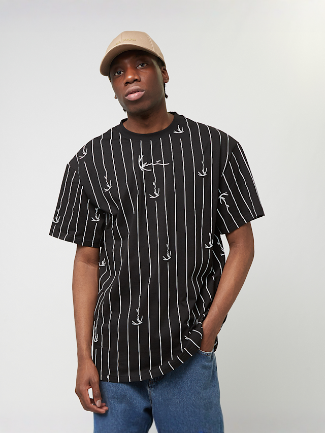 Karl Kani, Small Signature Logo Pinstripe Tee, czarny, Obraz 1 z 4