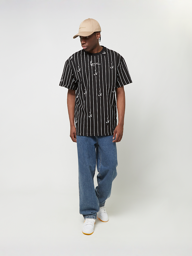 Karl Kani, Small Signature Logo Pinstripe Tee, black, Image 4 of 4