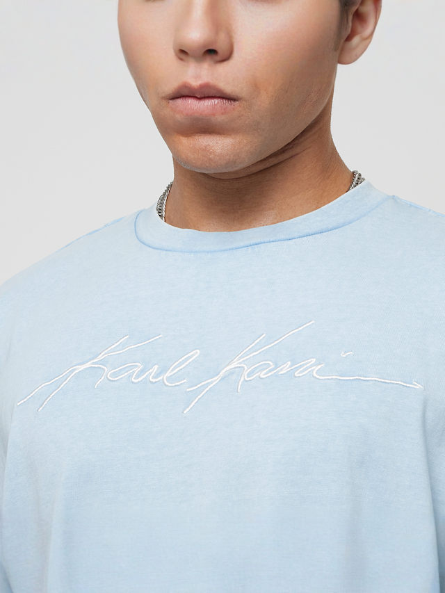 Karl Kani, Autograph Washed Boxy Tee, blauw, Afbeelding 3 van 4