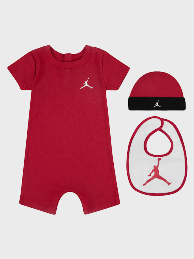 Jordan, Junior Jumpman Romper (3 Piece), czerwony, Obraz 1 z 4