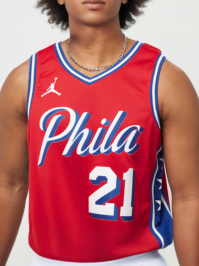Jordan, NBA Dri-FIT Swingman Jersey Philadelphia 76ers - Joel Embiid, red, Image 3 of 8