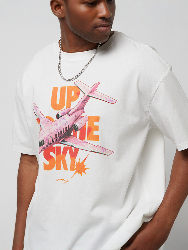 Upscale by Mister Tee, Up to the Sky Oversize Tee, wit, Afbeelding 3 van 4
