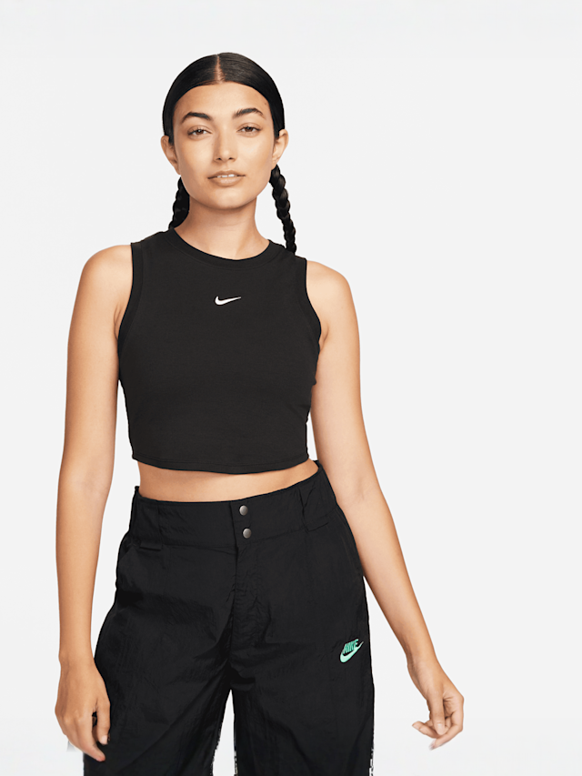 Nike, Sportswear Essentials Rib Crop Tanktop, black, Image 1 of 5