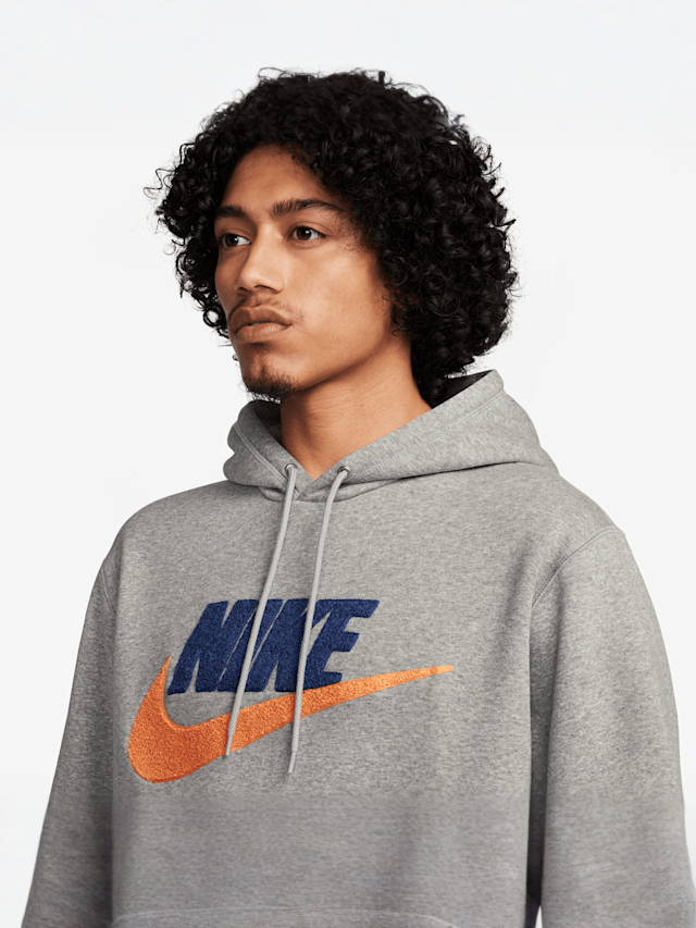 Nike, Club Fleece Hoodie, grey, Image 3 of 3