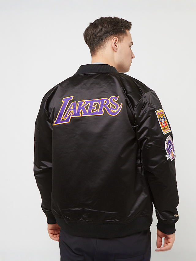 Mitchell & Ness, NBA Lightweight Satin Bomber Los Angeles Lakers, black, Image 1 of 7