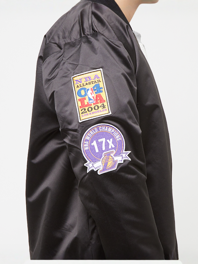 Mitchell & Ness, NBA Lightweight Satin Bomber Los Angeles Lakers, black, Image 4 of 7